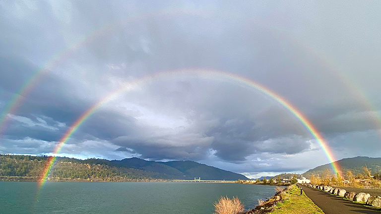 Rainbow over Columbia River